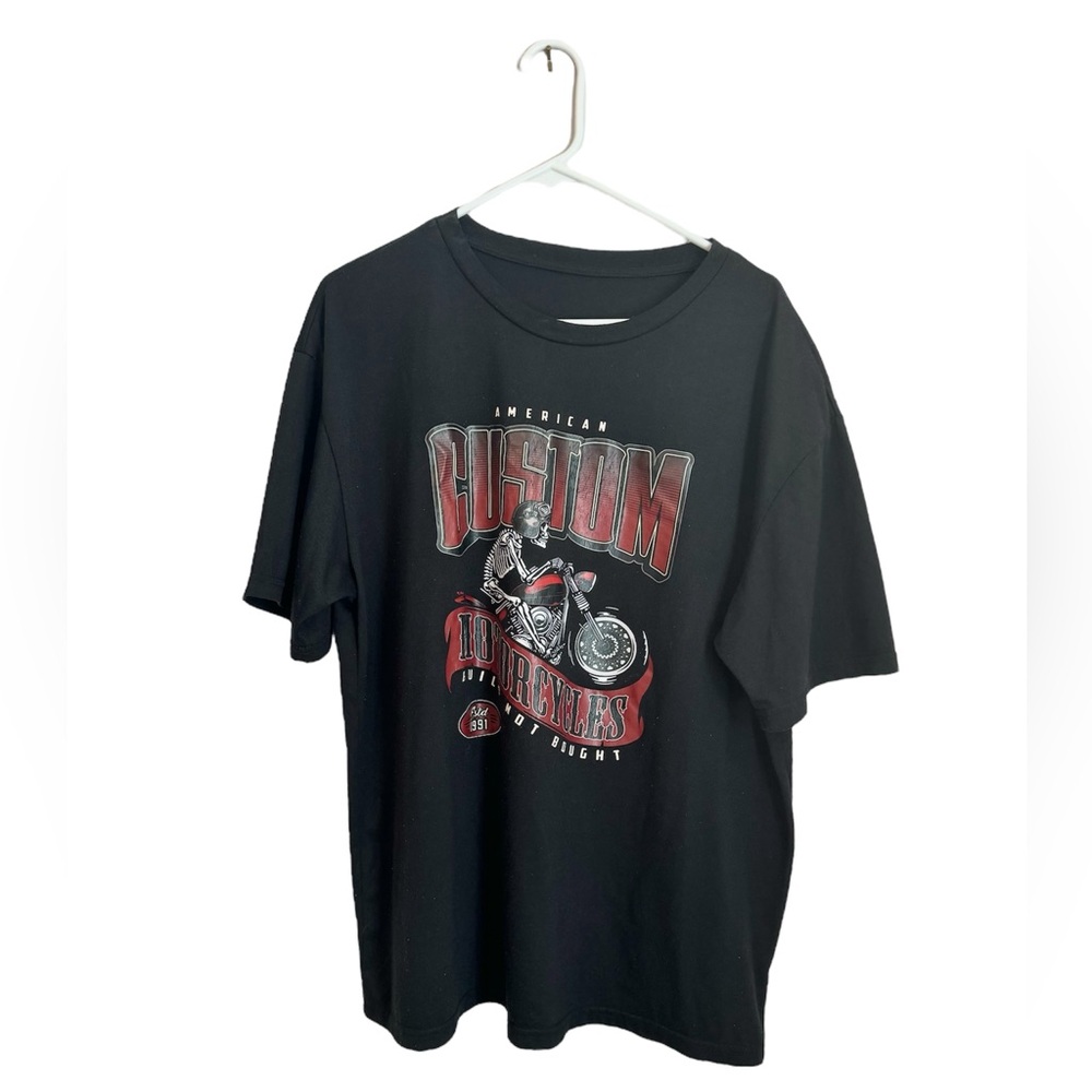 Motorcycle Graphic Tee American Custom Motorcycles Build Not Bought 1991